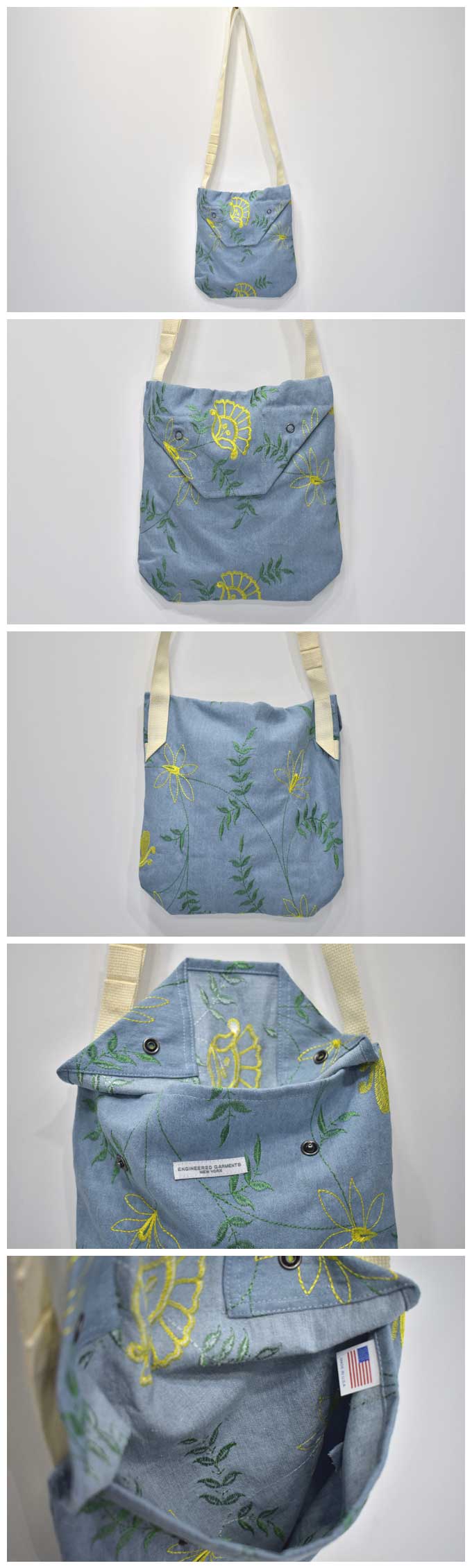 ENGINEERED GARMENTS Shoulder Pouch (Denim Floral)【返品・交換不可】