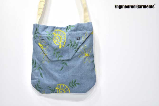 ENGINEERED GARMENTS Shoulder Pouch (Denim Floral)【返品・交換不可】