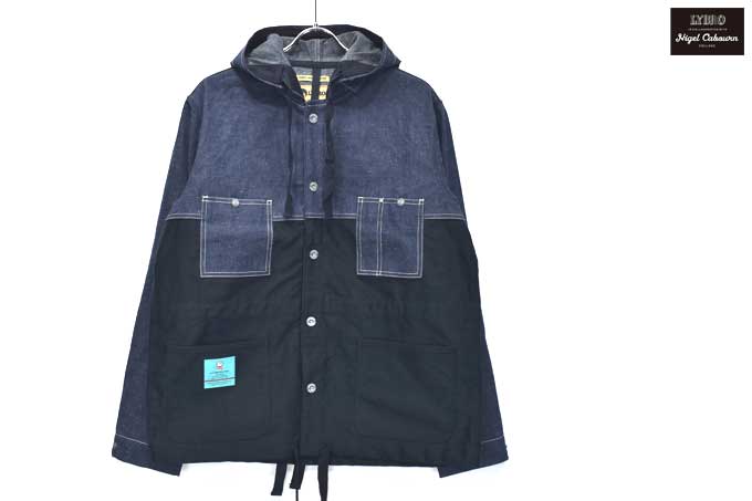 Nigel Cabourn 【LYBRO】Hooded Chore Jacket Split(Japanese Denim/Moleskin) 