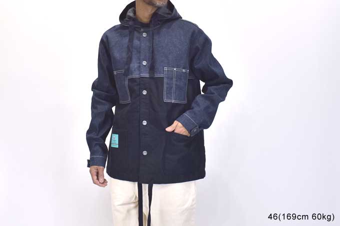 Nigel Cabourn 【LYBRO】Hooded Chore Jacket Split(Japanese Denim/Moleskin) 