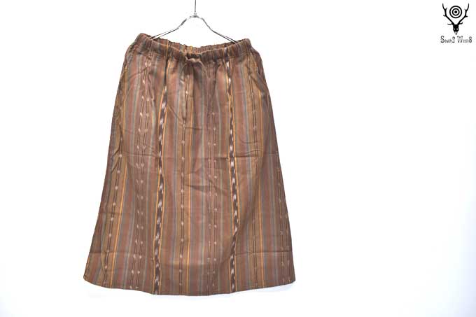 South2 West8 String Skirt (Cotton Cloth/Ikat Pattern)【返品・交換不可】 