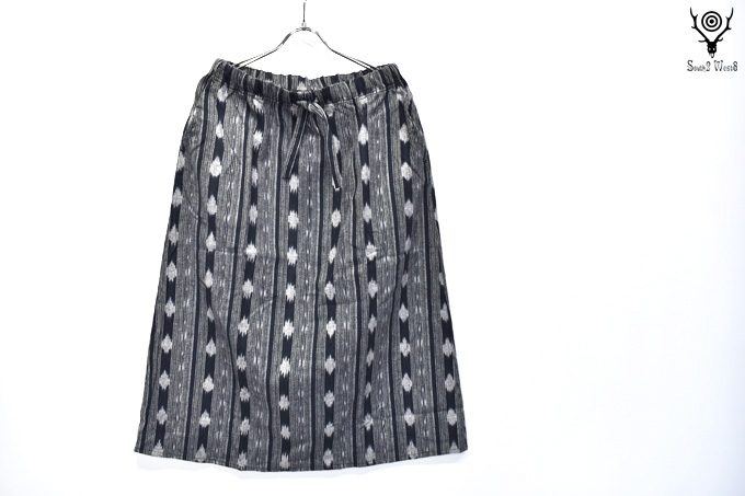 South2 West8 String Skirt (Cotton Cloth/Ikat Pattern)【返品・交換不可】