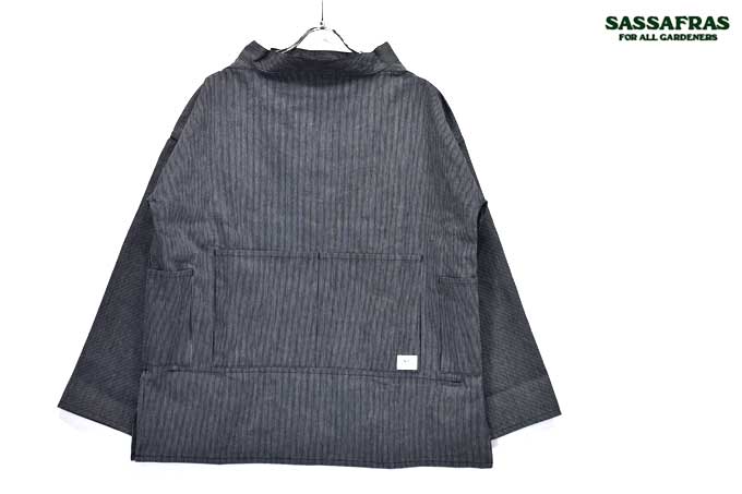 SASSAFRAS Landscaper Smock(5oz Indigo Stripe) 