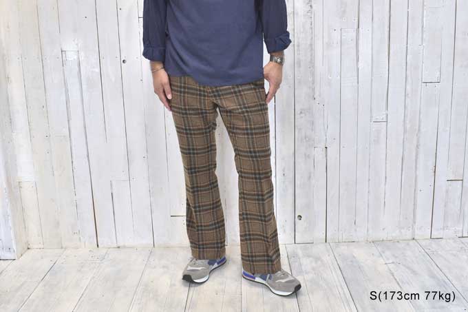 F.P.Boot-cut Trouser(Plaid Tweed)【返品・交換不可】 / Brown