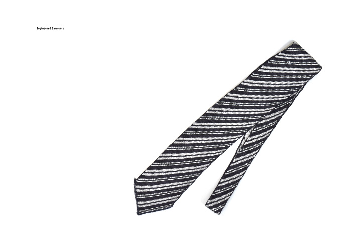 Knit tie-diagnal St. / Charcoal/White