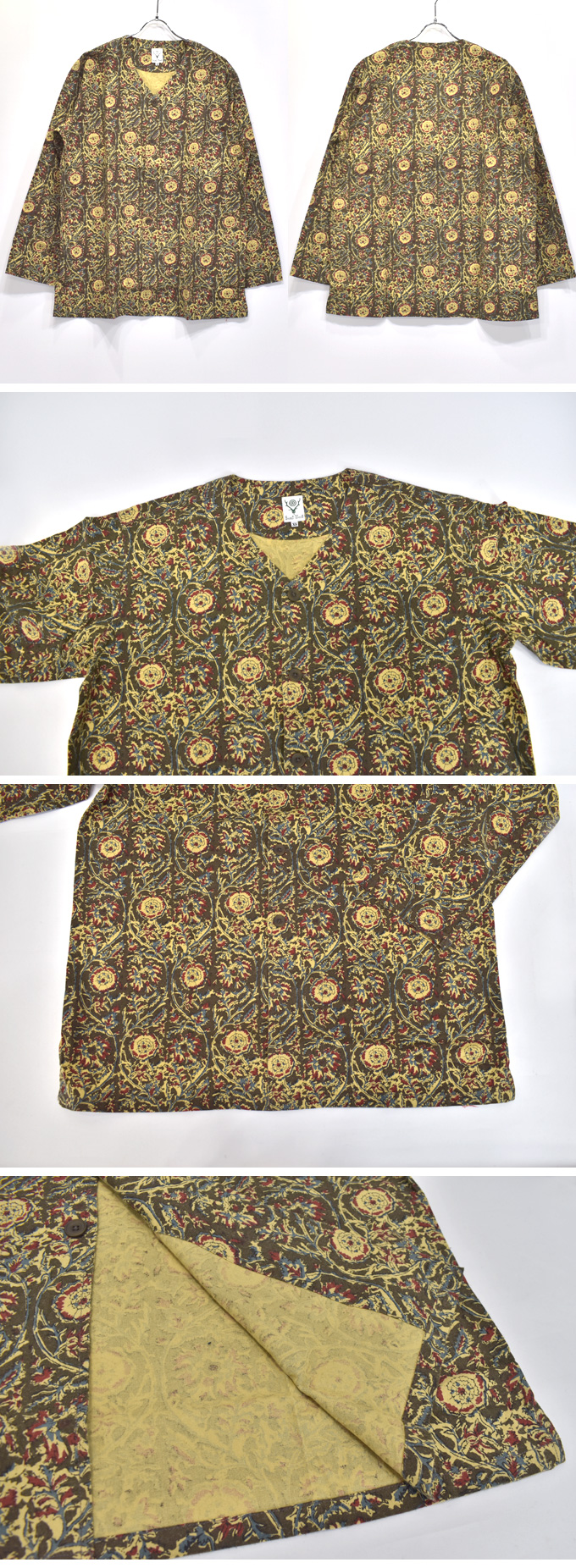 South2 West8 V Neck Army Shirt - Batik Pt.【返品・交換不可】