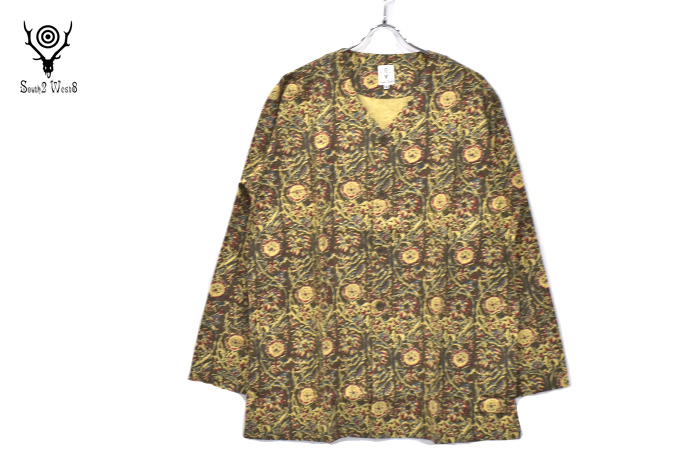 South2 West8 V Neck Army Shirt - Batik Pt.【返品・交換不可】