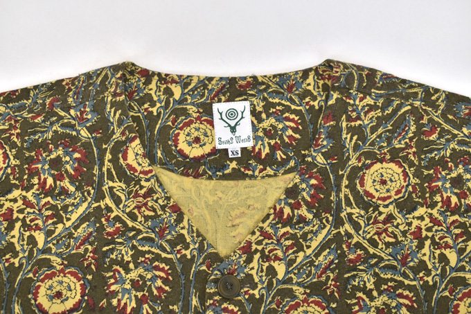 South2 West8 V Neck Army Shirt - Batik Pt.【返品・交換不可】