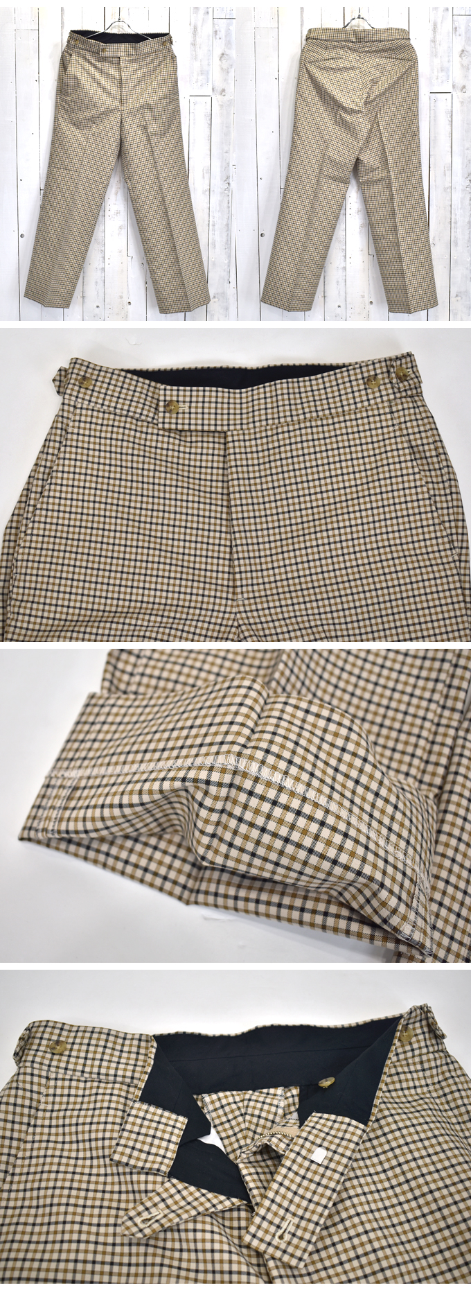 Needles SIDE TAB TROUSER - PE/C GABARDINE PLAID