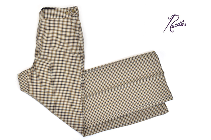 SIDE TAB TROUSER - PE/C GABARDINE PLAID / Beige | Needles（ニードルズ） 通販 正規