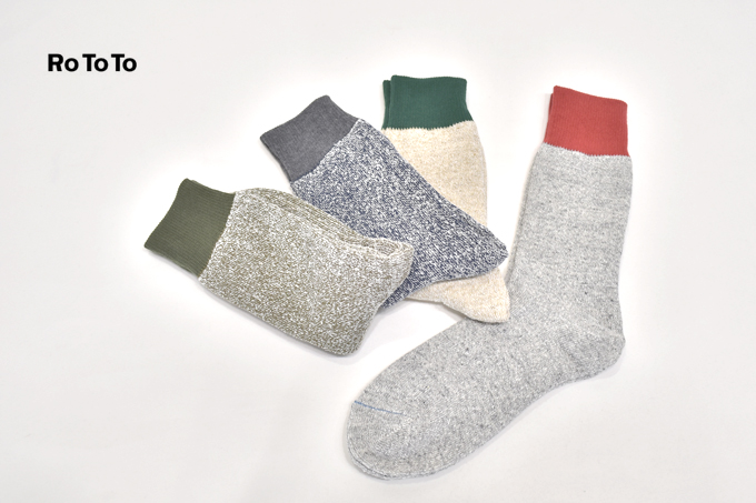 Rototo DOUBLE FACE CREW SOCKS "SILK&COTTON"