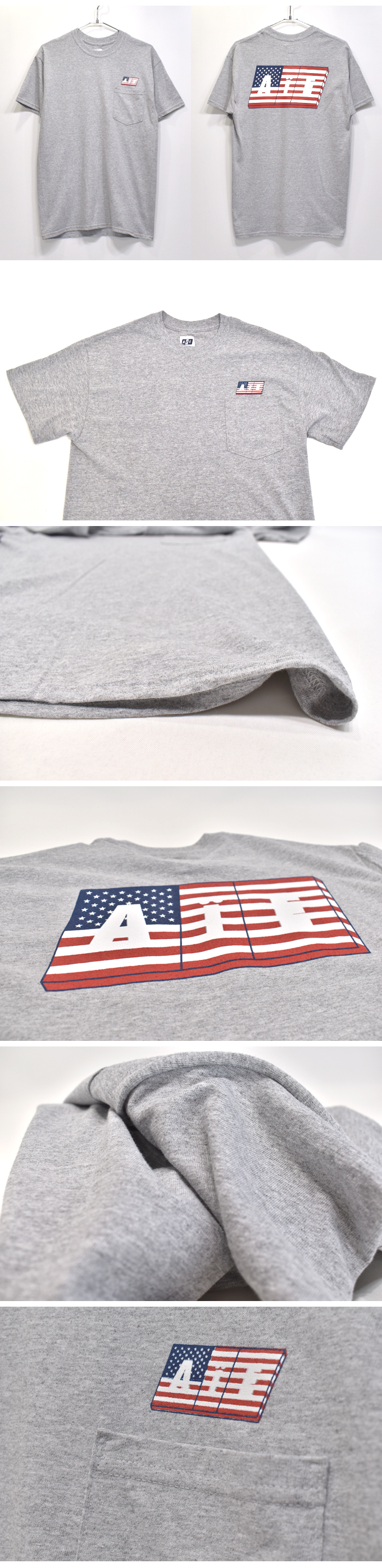 AIE Printed S/S pocket tee -Flag-