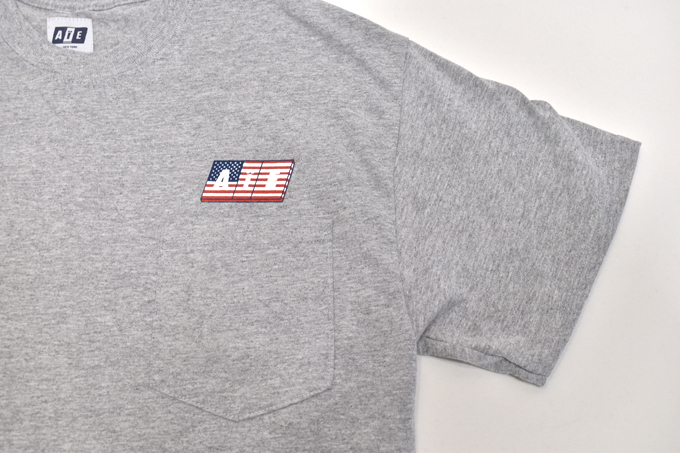 AIE Printed S/S pocket tee -Flag-