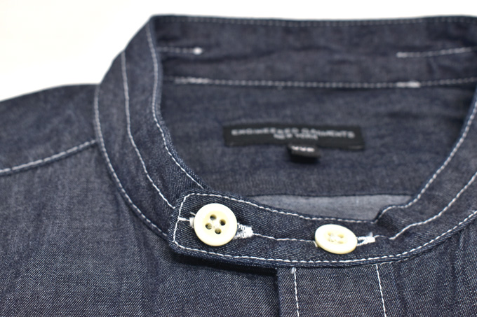 ENGINEERED GARMENTS BANDED COLLAR SHIRT - TWILL SHIRTING