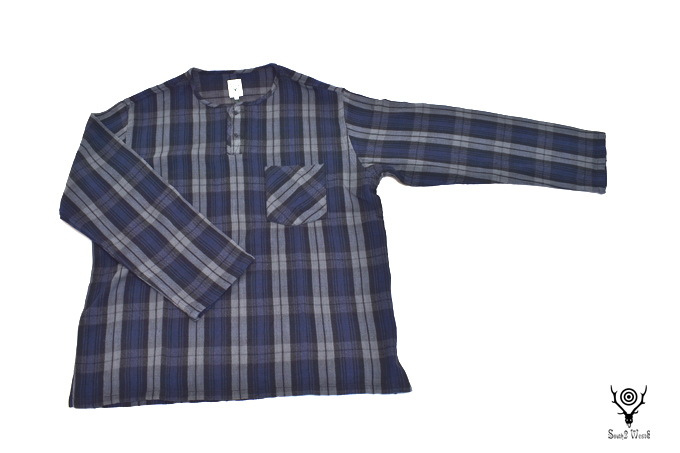 South2 West8 Henley Neck Shirt - Plaid Twill