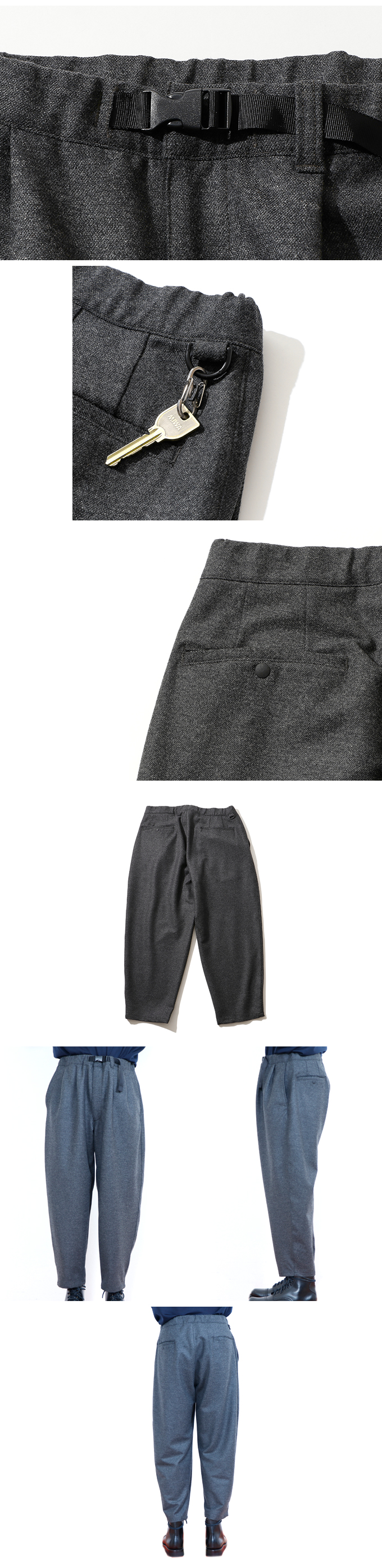 BAMBOO SHOOTS PLEATED CLIMBING PANTS TYPE-3 CROPPED