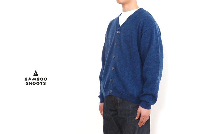 BAMBOO SHOOTS INDIGO V-NECK CARDIGAN