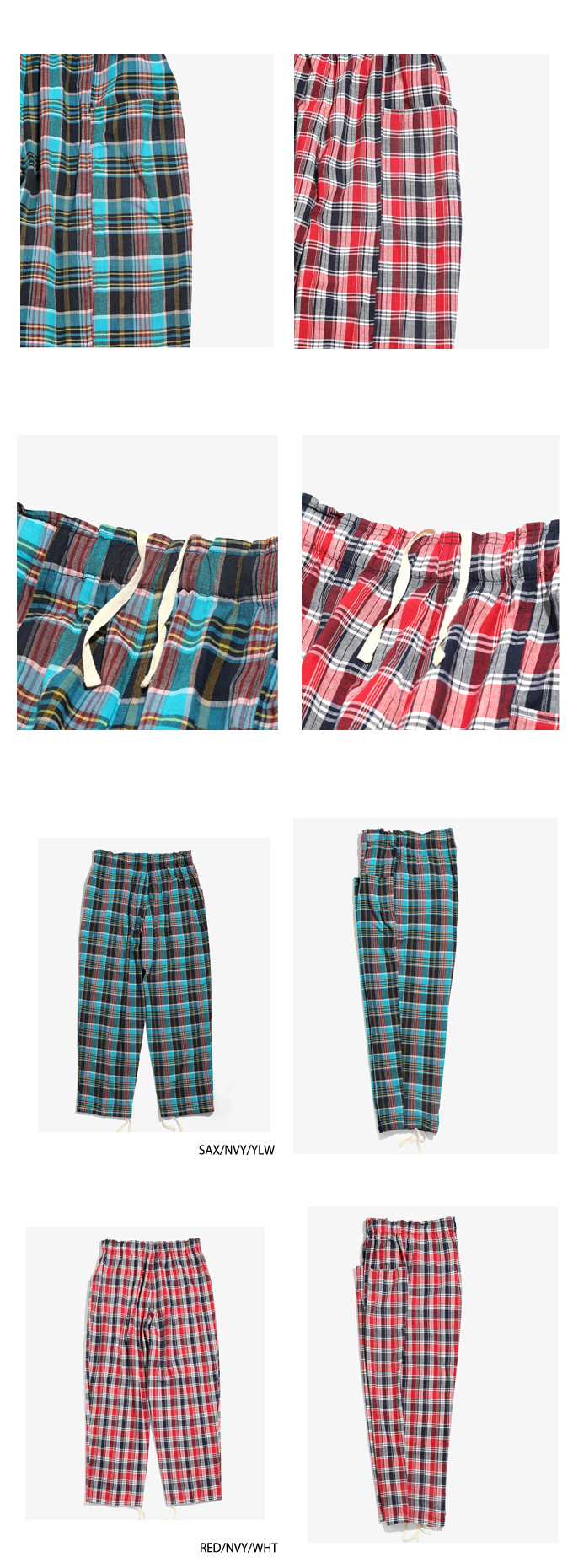 South2 West8 ARMY STRING PANT - MADRAS PLAID