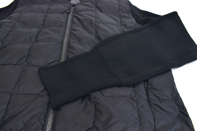 TAION 【WOMEN】Crew Neck WZip Knit Sleeve Down Jacket(W105SN)