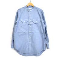 ENGINEERED GARMENTS Banded Collar Shirt - Cotton Chambray