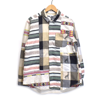 ENGINEERED GARMENTS Combo Short Collar Shirt - Cotton Giraffe Jacquard