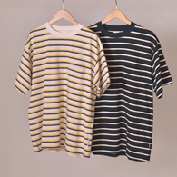 BAMBOO SHOOTS MULTI STRIPE POCKET T-SHIRT