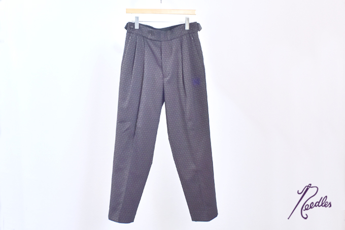 Needles TUCKED SIDE TAB TROUSER - PE/R/PU GEOMETRIC JQ.