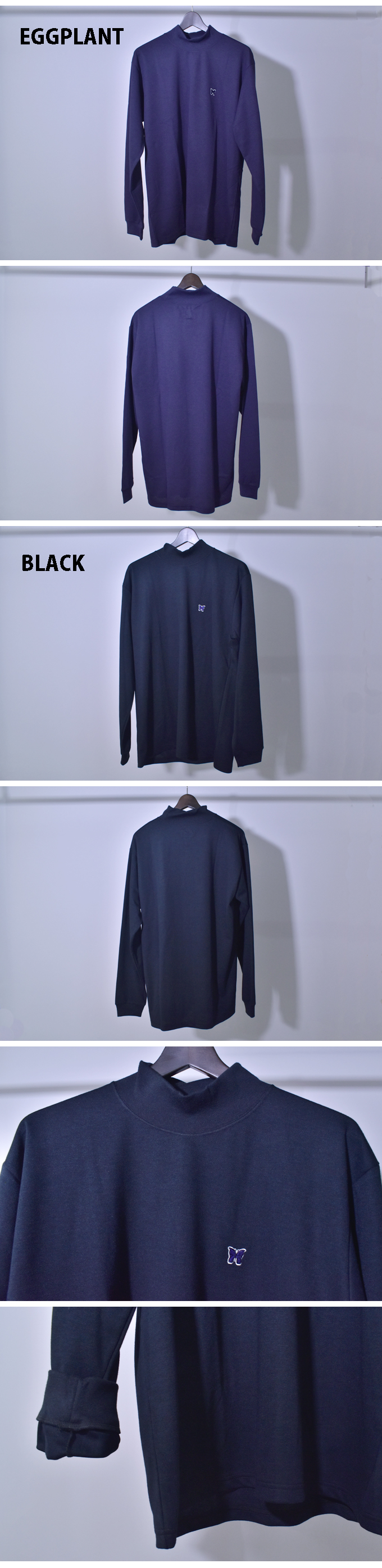 Needles L/S MOCK NECK TEE - PE/C JERSEY