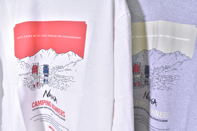 Nanga ECO HYBRID CAMPING MANNERS PRINT L/S TEE