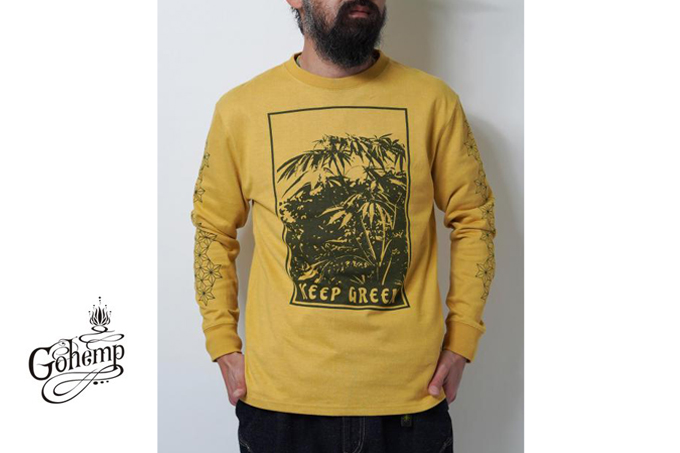 GOHEMP KEEP GREEN L/SL TEE