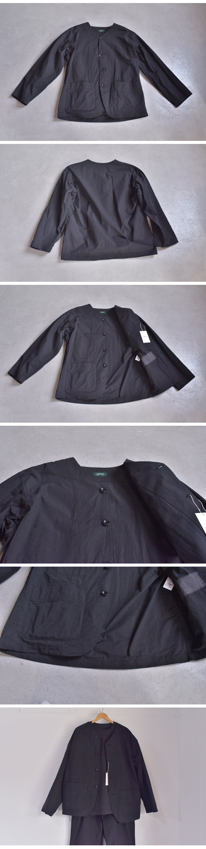 TAKE＆SONS RIP NOCOLLAR JACKET