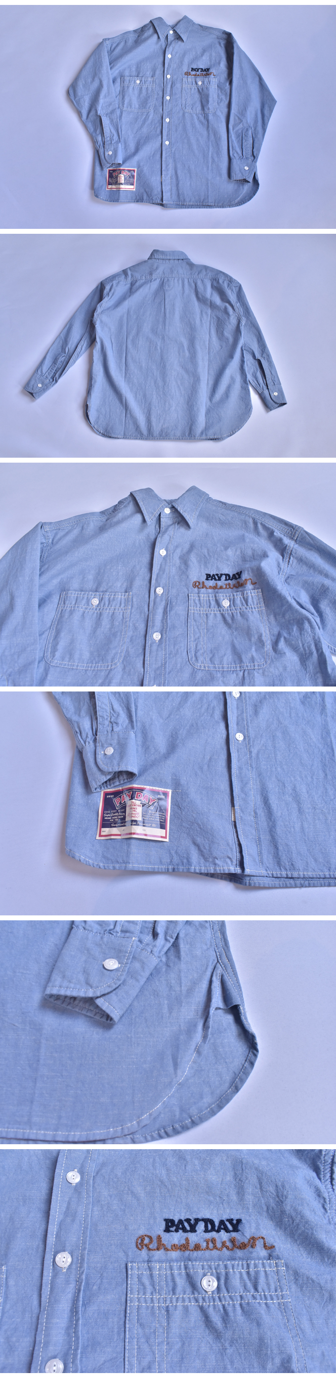 Rhodolirion RHODOLIRION × PAY DAY WORK SHIRT - CHAMBRAY BLUE