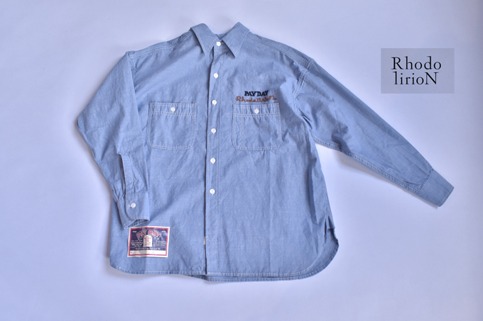 Rhodolirion RHODOLIRION × PAY DAY WORK SHIRT - CHAMBRAY BLUE