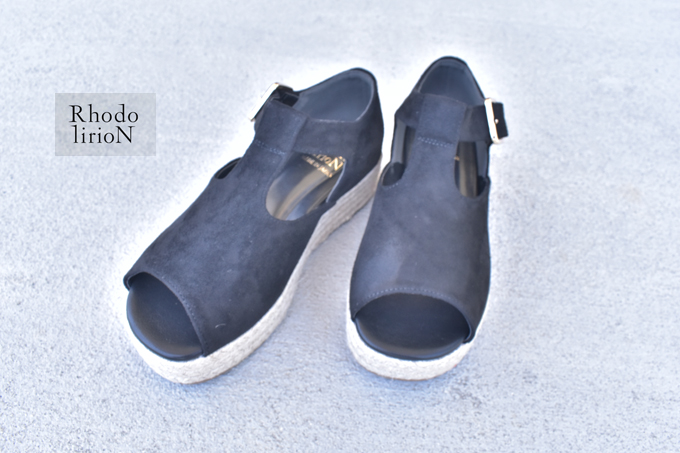 Rhodolirion ESPADRILLES PLATFORM - BLACK SUEDE　【返品・交換不可】