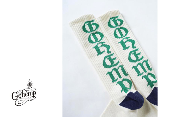 GOHEMP BOUCLE LOGO PILE CREW SOCKS