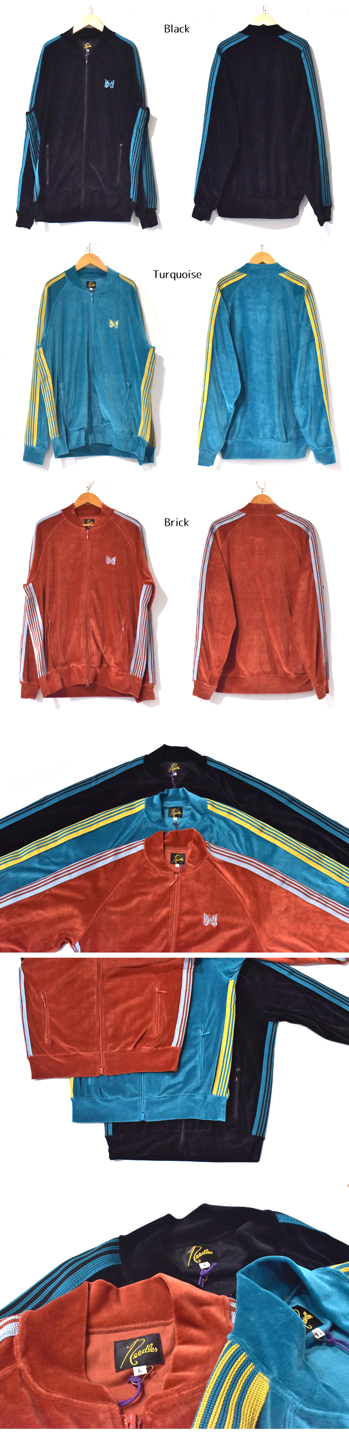 Needles RC TRACK JACKET - C/PE VELOUR 