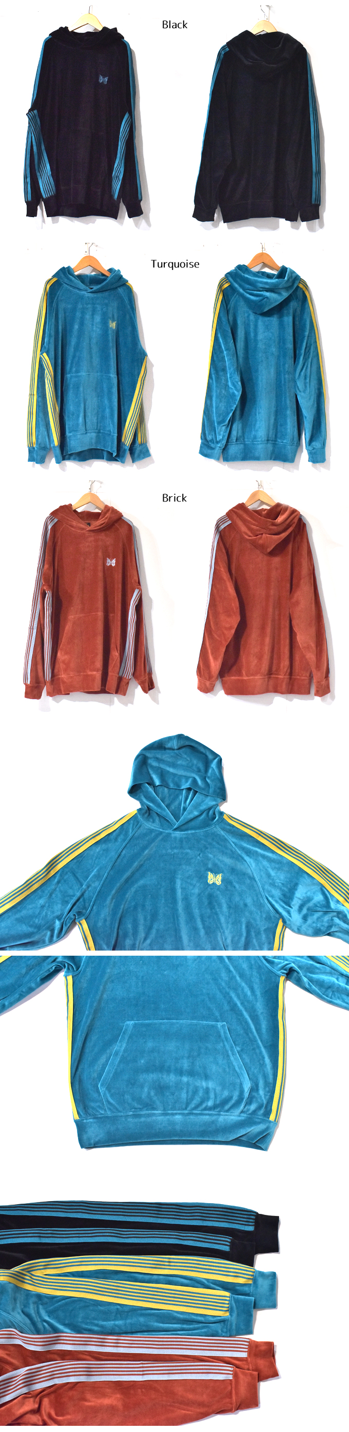 Needles TRACK HOODY - C/PE VELOUR