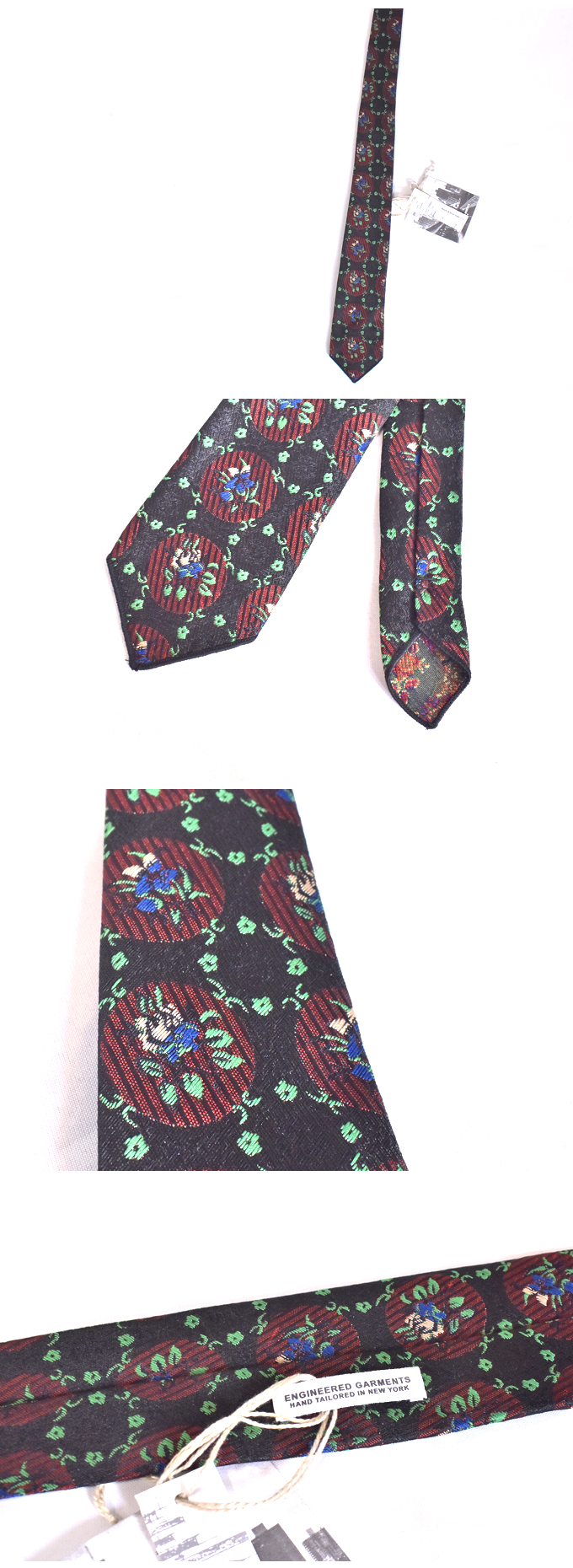 ENGINEERED GARMENTS Neck Tie - Polyester Floral Jacquard