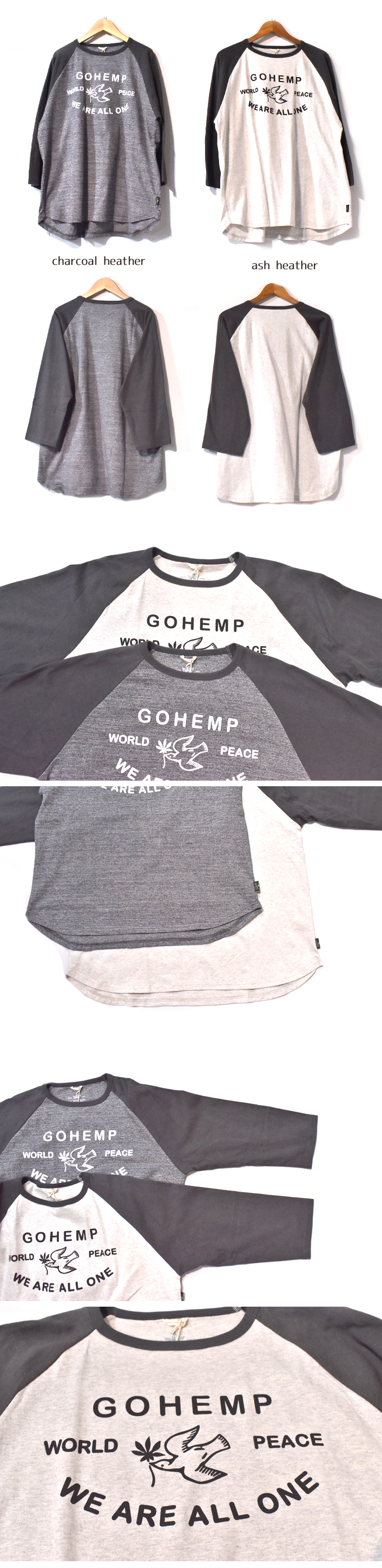 GOHEMP WIDE BASEBALL TEE