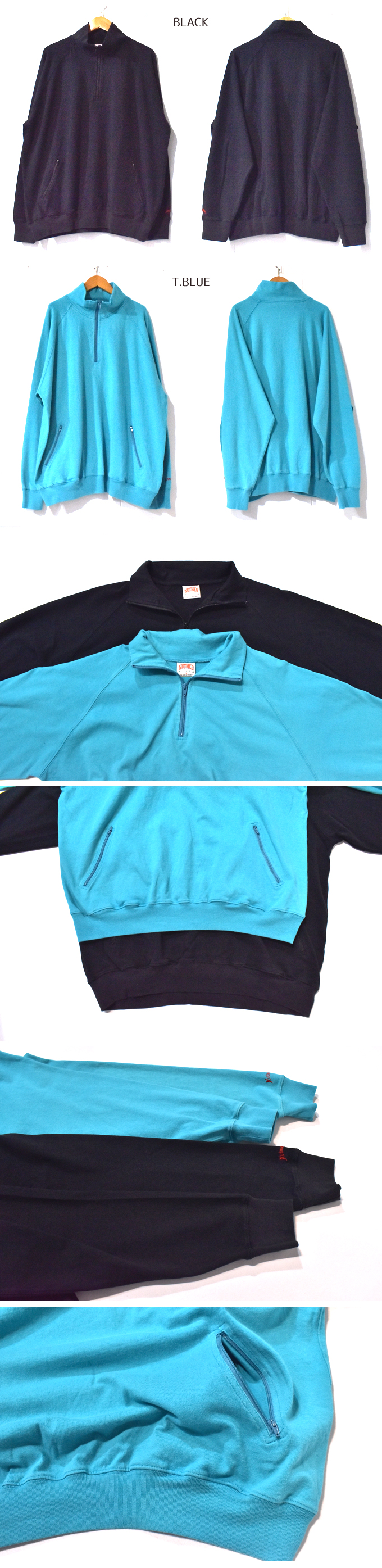 NUTMEG MILLS 1/4 ZIP-UP TRACK TOP