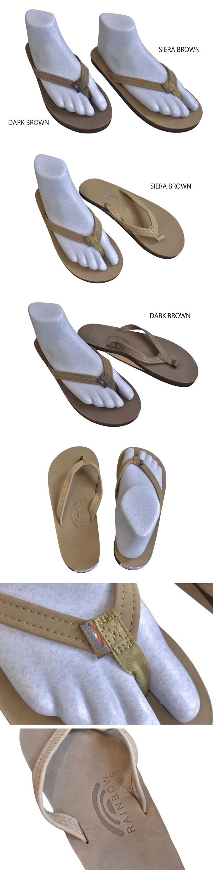 Rainbow Sandals SINGLE LAYER LEATHER 1/2 NARROW STRAP(301ALTSN)