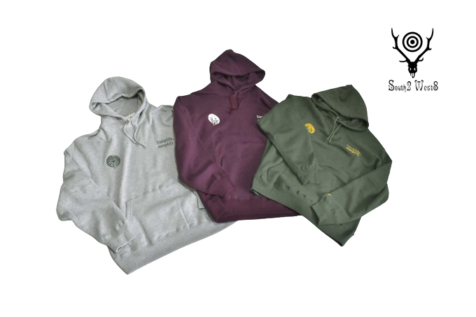South2 West8 EMB. HOODED SWEAT SHIRT - COTTON FRENCH TERRY