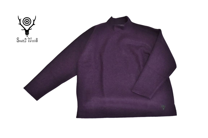 South2 West8 S.S. MOCK NECK SHIRT - BOILED JERSEY