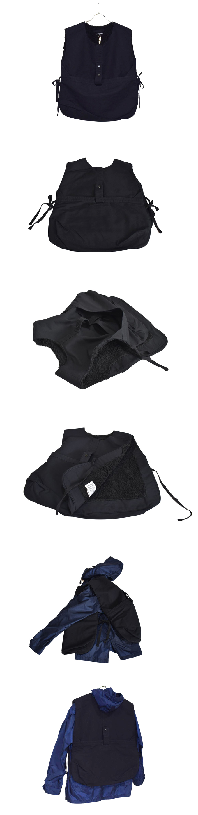 ENGINEERED GARMENTS NEWSBOY VEST - COTTON DOUBLE CLOTH