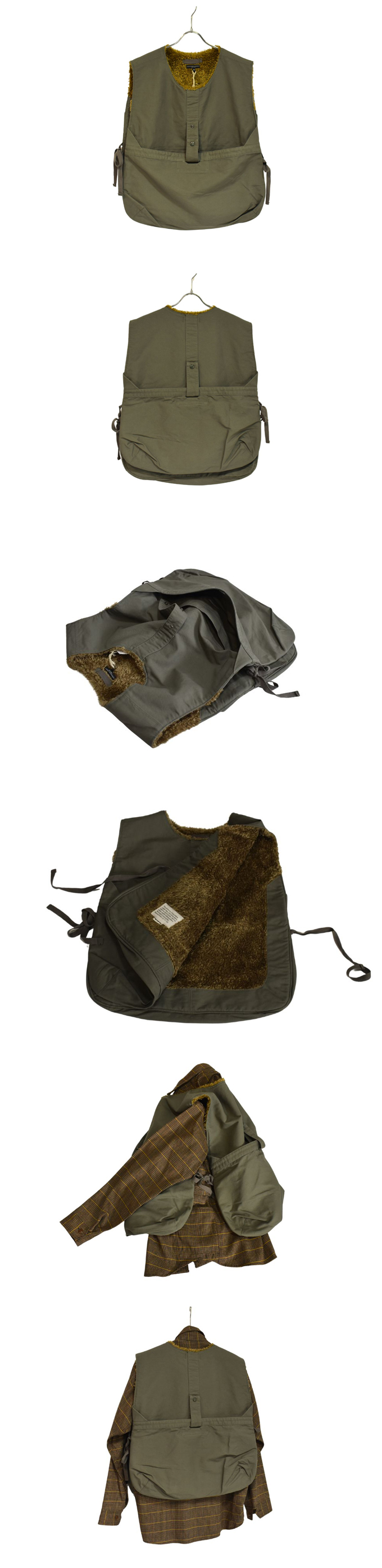 ENGINEERED GARMENTS NEWSBOY VEST - COTTON DOUBLE CLOTH