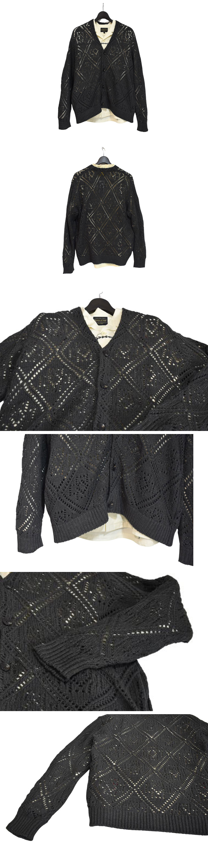 PENDLETON レースステッチ 3ゲージ Vネックカーディガン