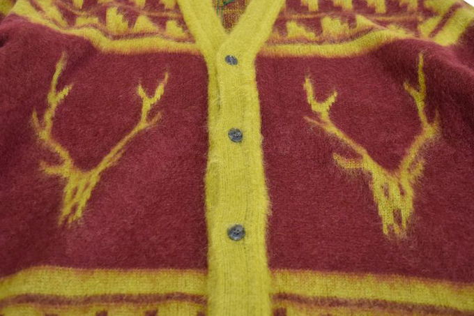 South2 West8 MOHAIR V NECK CARDIGAN SWEATER - NORDIC SKULL