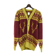 South2 West8 MOHAIR V NECK CARDIGAN SWEATER - NORDIC SKULL