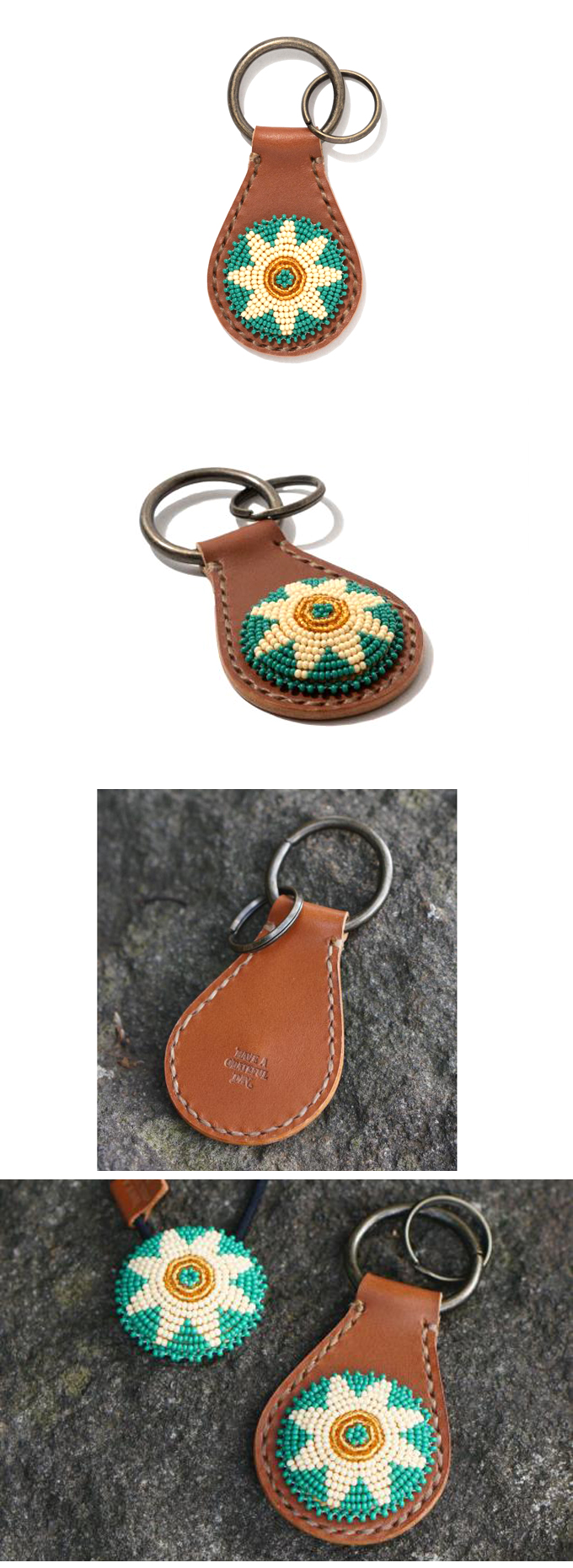 HAVE A GRATEFUL DAY CONCHO KEYCHAIN -HELIOTROPISM