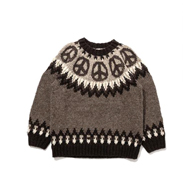 HAVE A GRATEFUL DAY PEACE PATTERN KNIT CREW